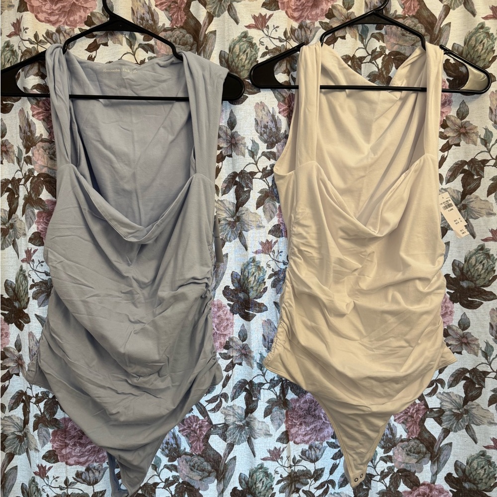 Bundle of 2 NWT A&F Ava ruched bodysuits